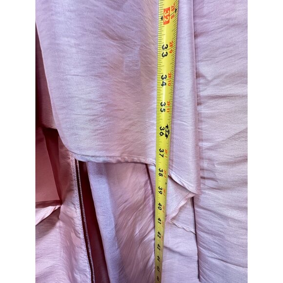 JH Evenings Womens V Neck High-Low Dress Tie Waist Size 4 Pink Sleeveless Summer - Picture 10 of 15